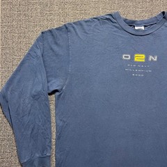 Vintage Old Navy Millennium 2000 Long Sleeve Shirt Mens XL Blue Graphic O2N Y2K