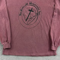Vintage Religious Shirt Mens Large Red Long Sleeve Crewneck Jesus Church 90s