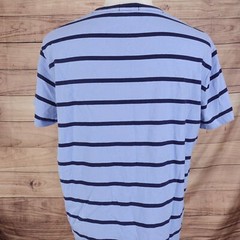 POLO RALPH LAUREN CUSTOM SLIM FIT BLUE STRIPED SHORT SLEEVE TSHIRT SZ XL **READ