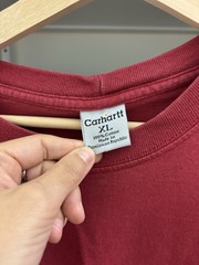 Carhartt Pocket T Shirt Men’s XL Red Faded Distressed Workwear Grunge