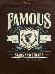 Y2K Famous Stars And Straps Logo T Shirt Sz L Black Hip Hop Grunge Rock