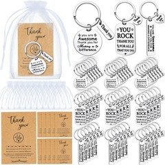 144 PCS Thank You Keychains, Bulk, Bags, Cards, Employee Appreciation Gift