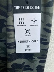 Kenneth Cole Active T Shirt Large Green Camo Crew Neck Tech SS Tee NWT $49