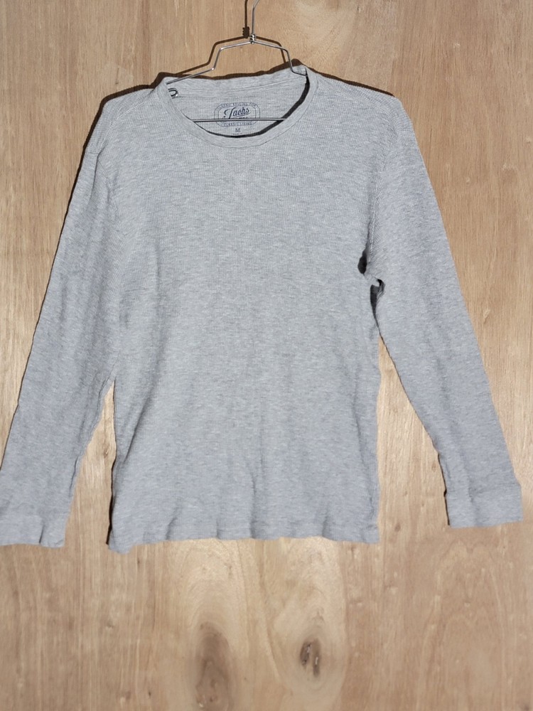 Jachs MFG Thermal Waffle Knit Shirt Gray Long Sleeve Men’s Size M