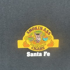 Vtg Gildan Large Black Smokin Ass Cigars Hawaii Santa Fe NM Fine Leaf Tobacco