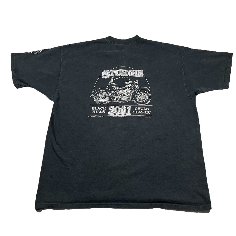 Vintage 2001 Sturgis Black Hills Cycle Classic Henley T Shirt XL
