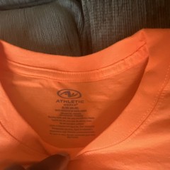 Athletic Works Men’s XL Orange Solid Crew Neck Short Sleeve Cotton Tagless Tee