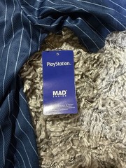 PlayStation Katakana Kanji Baseball Jersey Official License Navy Pinstripe XL