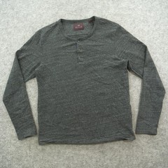 Scotch & Soda Sweatshirt Mens Large Gray Henley Button Logo Long Sleeve