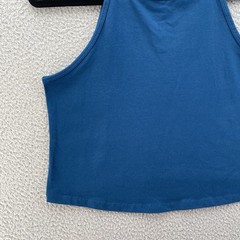 Torrid Top Women Plus Size 1X Blue Poseidon Foxy High Neck Crop Stretch Cotton