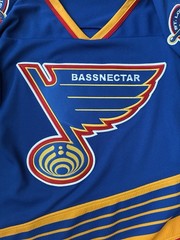 Rare Bassnectar 808 ATS Hockey Jersey St. Louis Blues DJ Sewn Patches S/M