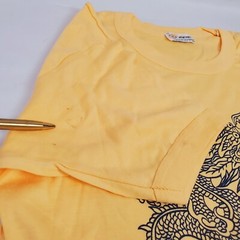 Vintage “CHINA” Single Stitch Ringer T Shirt ☆ Graphic Dragon Thin Golden Wheel