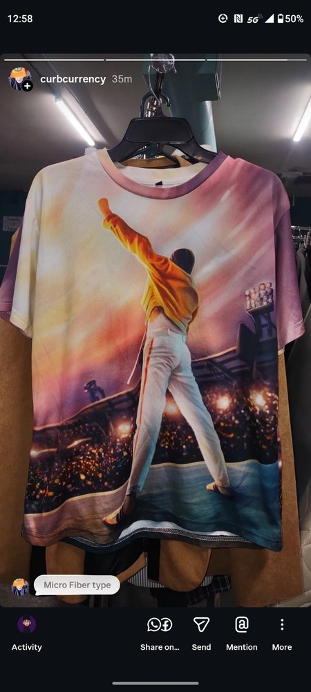 Freddie Mercury Wembley Stadium London T Shirt Men’s Large Double Sided
