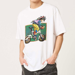 Graniph Dragon Ball Son Goku Cycling Graphic T Shirt XL White Japan Anime