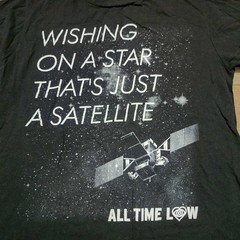 All Time Low Satellite Band Tee Mens Medium Black Rock Emo Pop Punk Shirt