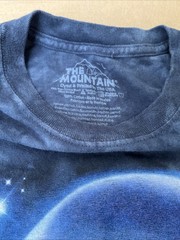 THE MOUNTAIN Alien UFO Graphic Tee Mens L 2013 Blue Acid Wash Shirt