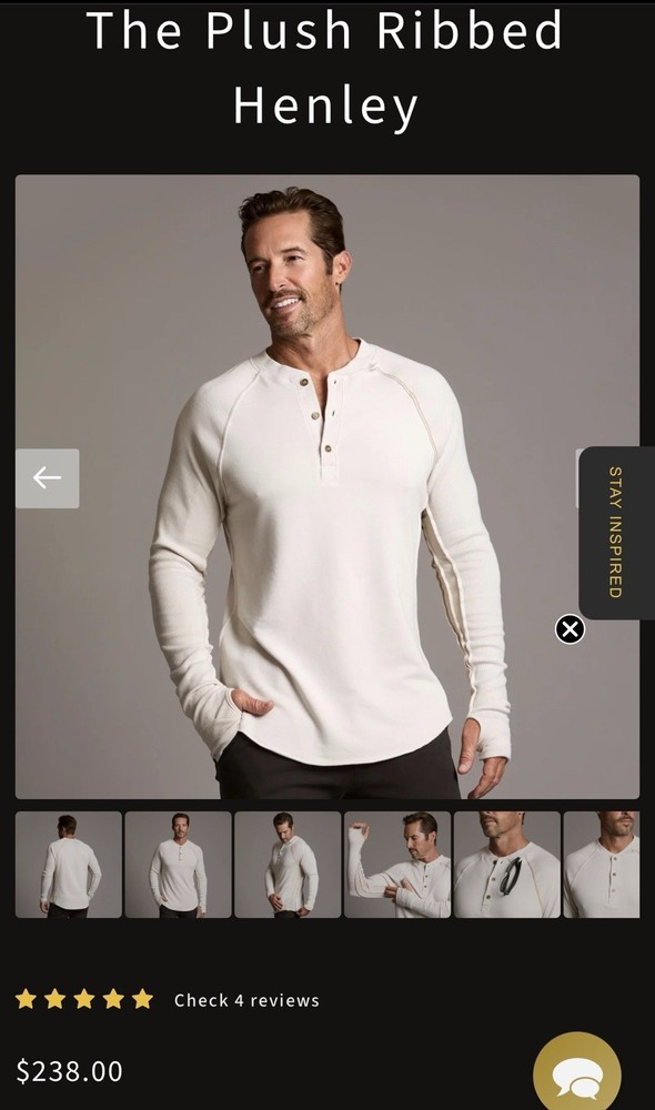 One Golden Thread Long Steve Henley Men’s Xsmall Super Soft