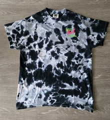 Surf Style Tie Dyed Navy Blue And White Short Sleeved T-shirt Tee Medium