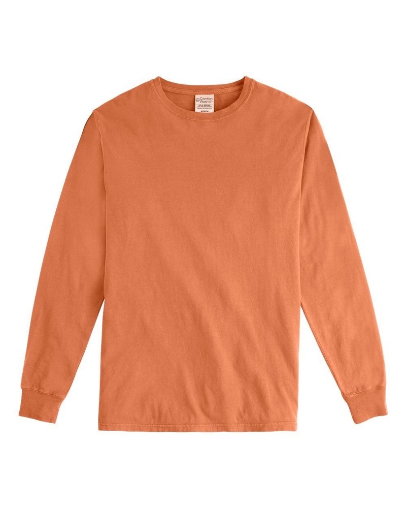 ComfortWash by Hanes GDH200 Unisex Garment-Dyed Long Sleeve T-Shirt 2xl Orange