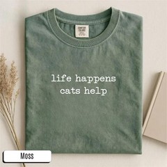 Cat Lover Life Comfort Tee Feline Owner Gift Animal Design