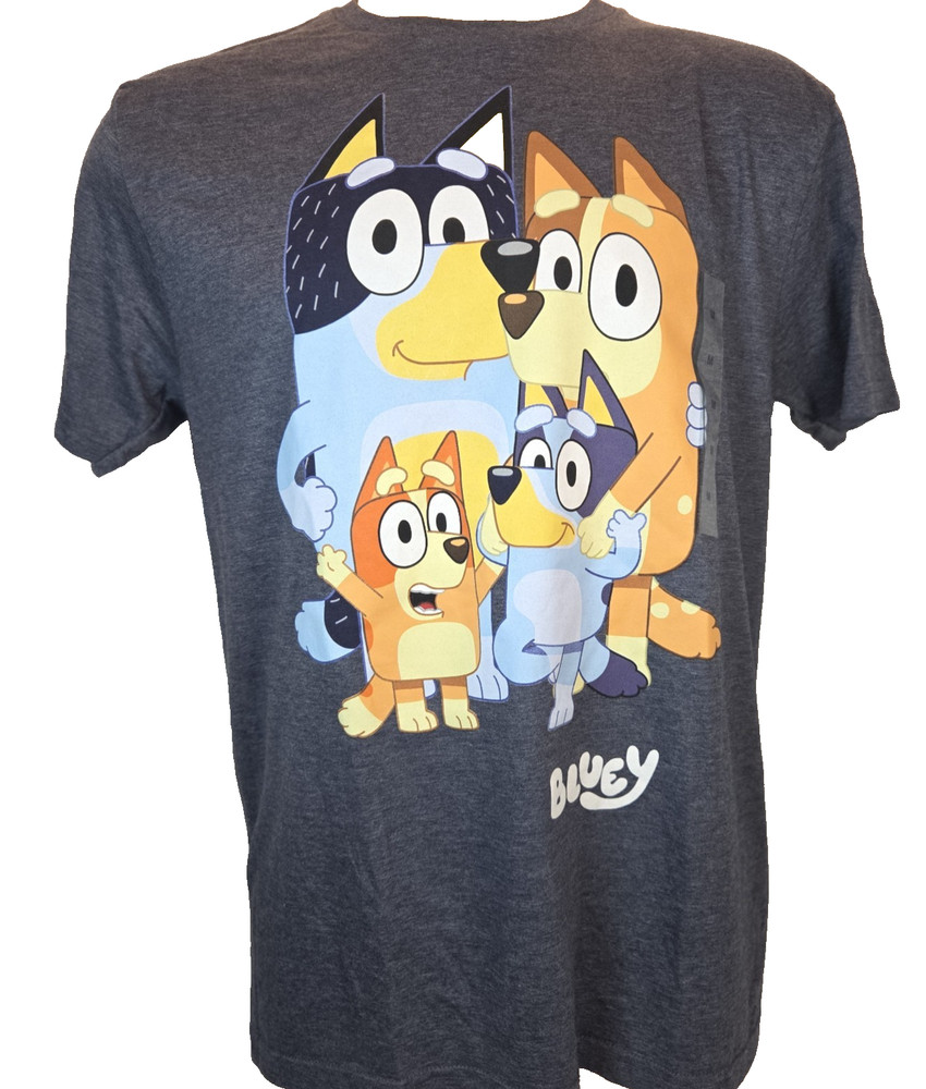 Bluey Blue T-shirt Bandit Chili Bingo Heeler Family Graphic Men’s Size M New