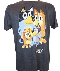 Bluey Blue T-shirt Bandit Chili Bingo Heeler Family Graphic Men’s Size M New