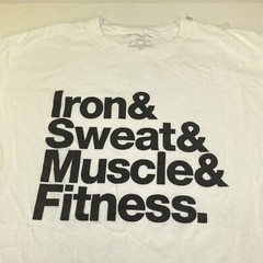 IRON SWEAT MUSCLE & FITNESS gym bodybuilding weightlifting TEE T SHIRT Mens XL