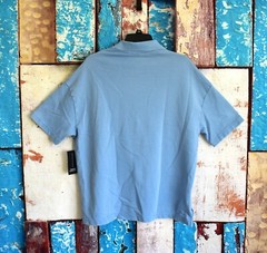 Men’s No Boundaries Oversize French Terry Polo Shirt XSMALL Chambray NEW