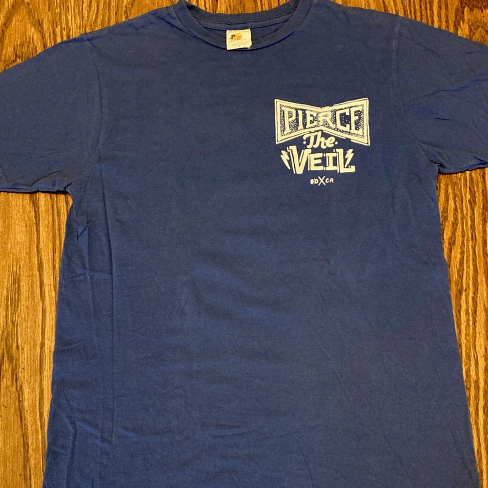 Bay Island Sportswear Pierce The Veil Blue Graphic Cotton T-Shirt M Short Sleeve