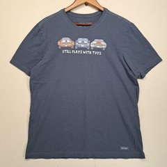 Life Is Good Men’s Large Crusher Lite T Shirt Lot Of 2 Blue Short Sleeve