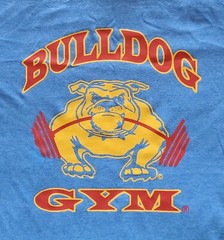Bulldog Gym Workout Bodybuilding Muscle Royal Blue / Vintage Gold / Red T-Shirt