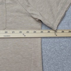 Coofandy Men’s XXL Khaki Oatmeal Heather Short Sleeve Henley Stretch Shirt