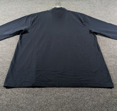 LL Bean Mock Neck Shirt Mens Large Navy Long Sleeve Tee 100% Cotton 508112
