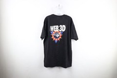 Vintage 90s Mens XL Faded Spell Out Asymmetric Web 3D Video Producer T-Shirt