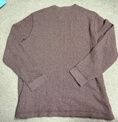 Eddie Bauer Thermal Shirt Mens L Brown Waffle Knit Crew Neck Pullover Outdoors