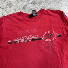 Starter Shirt Mens Medium Red Long Sleeve Athletic Graphic Logo Vintage Style