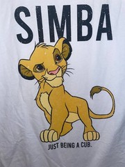 Lion King SIMBA Just Being a Cub White T-shirt Short Sleeve Men’s S KOAJ