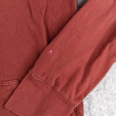 Hollister Shirt Mens Small Orange Blue Drawstring Logo Muff Pocket Hooded Tee