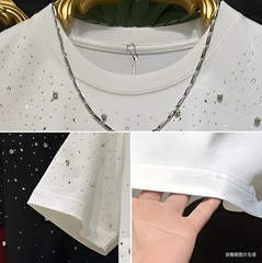 New Fashion Men Trendy Rivet Starry Sky Rhinestone Diamond Summer Luxury T-Shirt