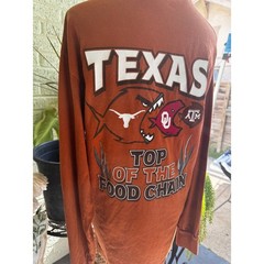 Texas Longhorns Long Sleeve Shirt Burnt Orange Feeding Time Top of Food Chain L