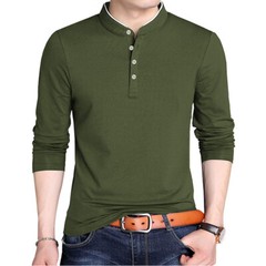 Zonbailon men’s long sleeve solid color Soft breathable bottomed shirt