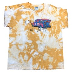 Vintage 2000 Bud Light Beach Club T Shirt Tie Dye Acid Wash XL Yellow