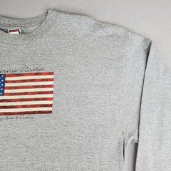 Academy Sports Long Sleeve Shirt Mens XXL 2XL Heathered Gray Flag America Unites