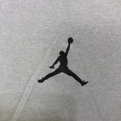 Air Jordan Shirt Men’s Medium Grey Crew Neck Jumpman Logo Lightweight Dri-Fit