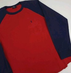 Vintage Polo Ralph Lauren Raglan 2 Tone T Shirt Pony Logo RL Sport USA Vtg 90s