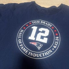 Tom Brady Patriots Hall of Fame Induction Patriots Navy Blue Shirt Sz XL