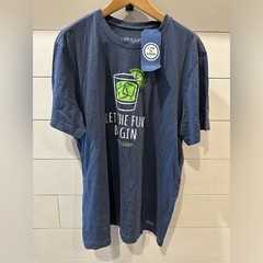 Life Is Good Blue Short Sleeve Tee Casual Comfort- size Medium