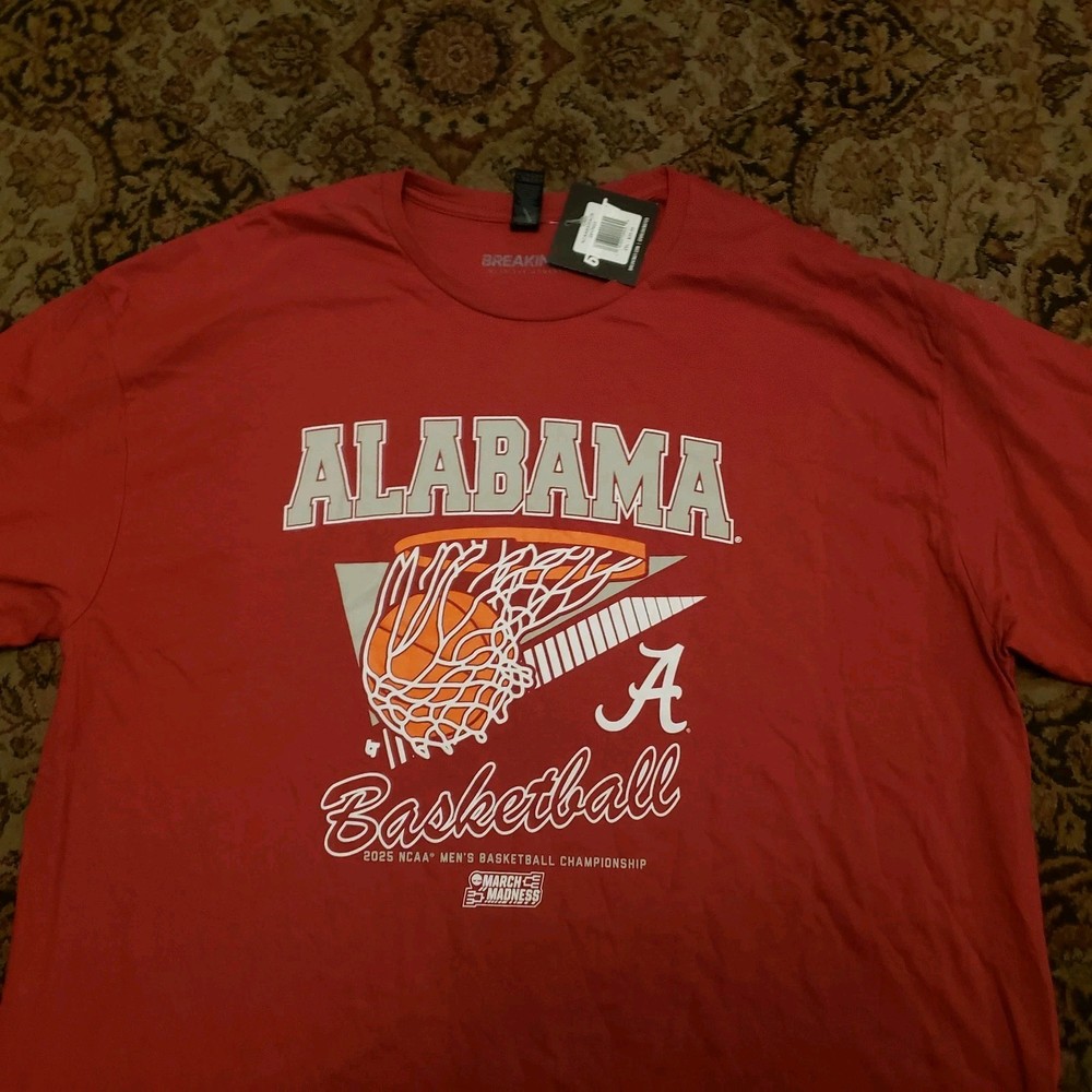 New Mens Alabama Basketball Shirt Tee Size M Medium 2025 NCAA TOURNAMENT NWT $35