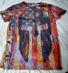 American Flag T Shirt Patriotic T Shirt XL 4th Of July Red White Blue Spartan