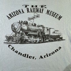 Vintage Arizona Railway Museum Shirt Mens Large Train Graphic Chandler 80s USA